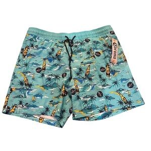 Corona Lined Board Shorts - Mens Size XL 40/42 - Turqoise all over Print